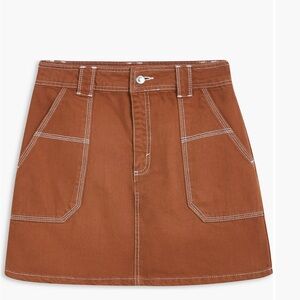 TopShop topstitch twill mini skirt